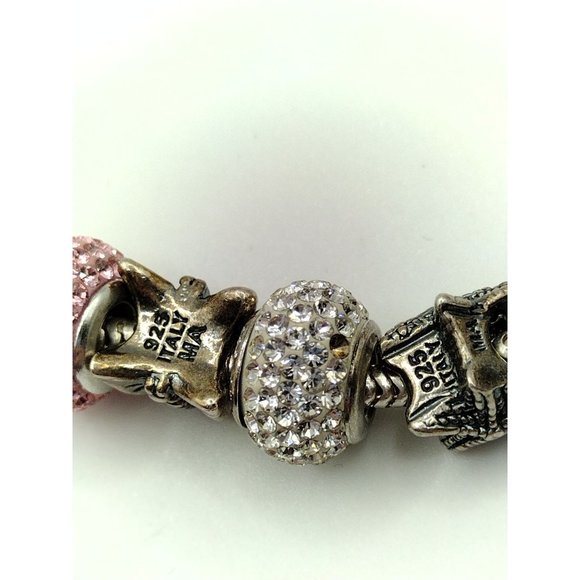 Sterling Silver MEMORIES Sliding Charms Snake Bracelet 8.25" - Picture 5 of 6